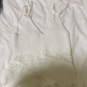 Zara White Tie Top Size Small